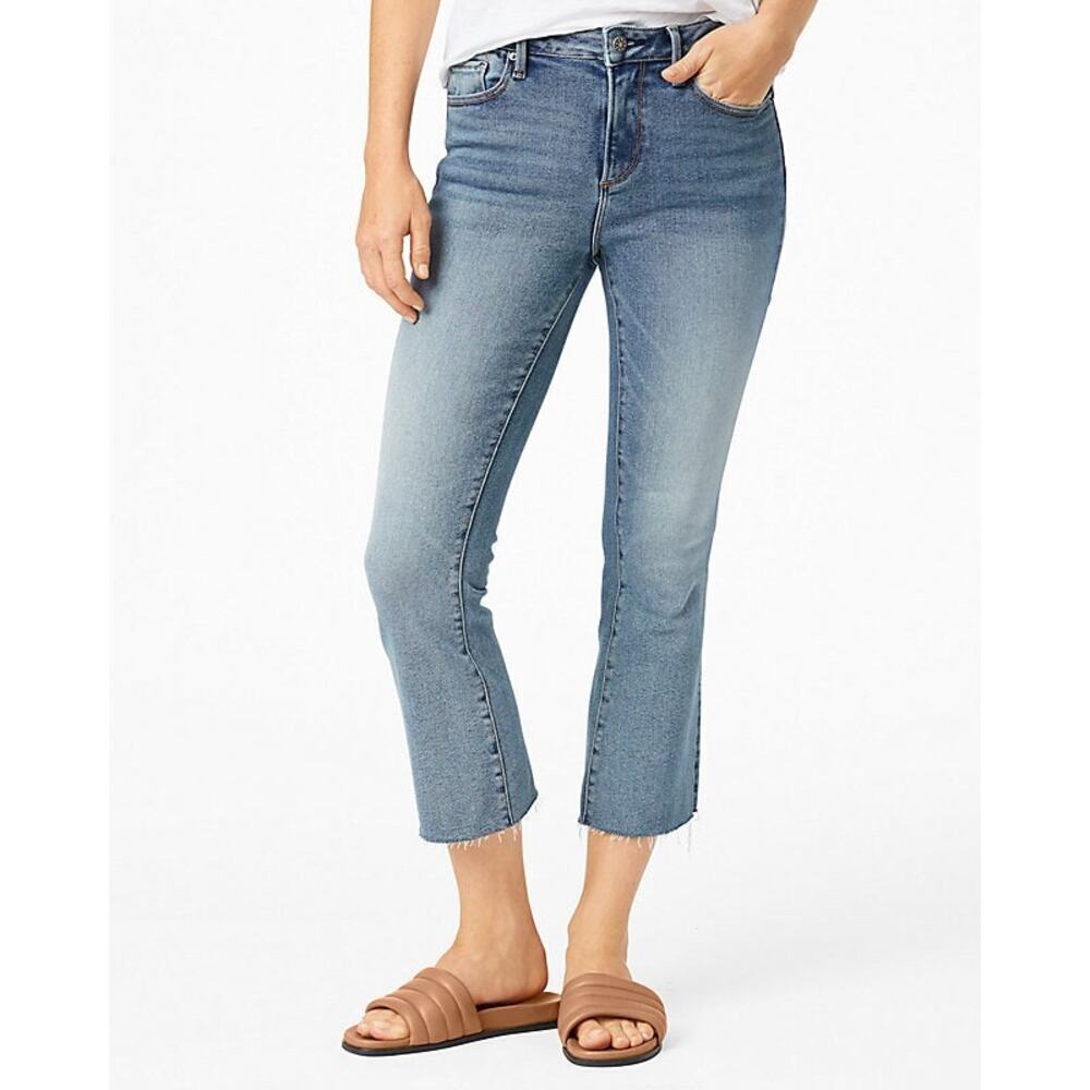 Driftwood Roxy High Waisted Ankle Fray Hem Denim Flare Jeans Blue Womens Size 27